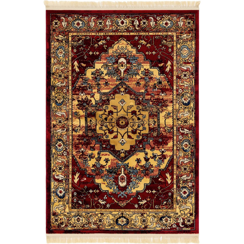 Tapis oriental rouge Angeliya, Rectangle 3 pi 3 po x 5 pi 3 po