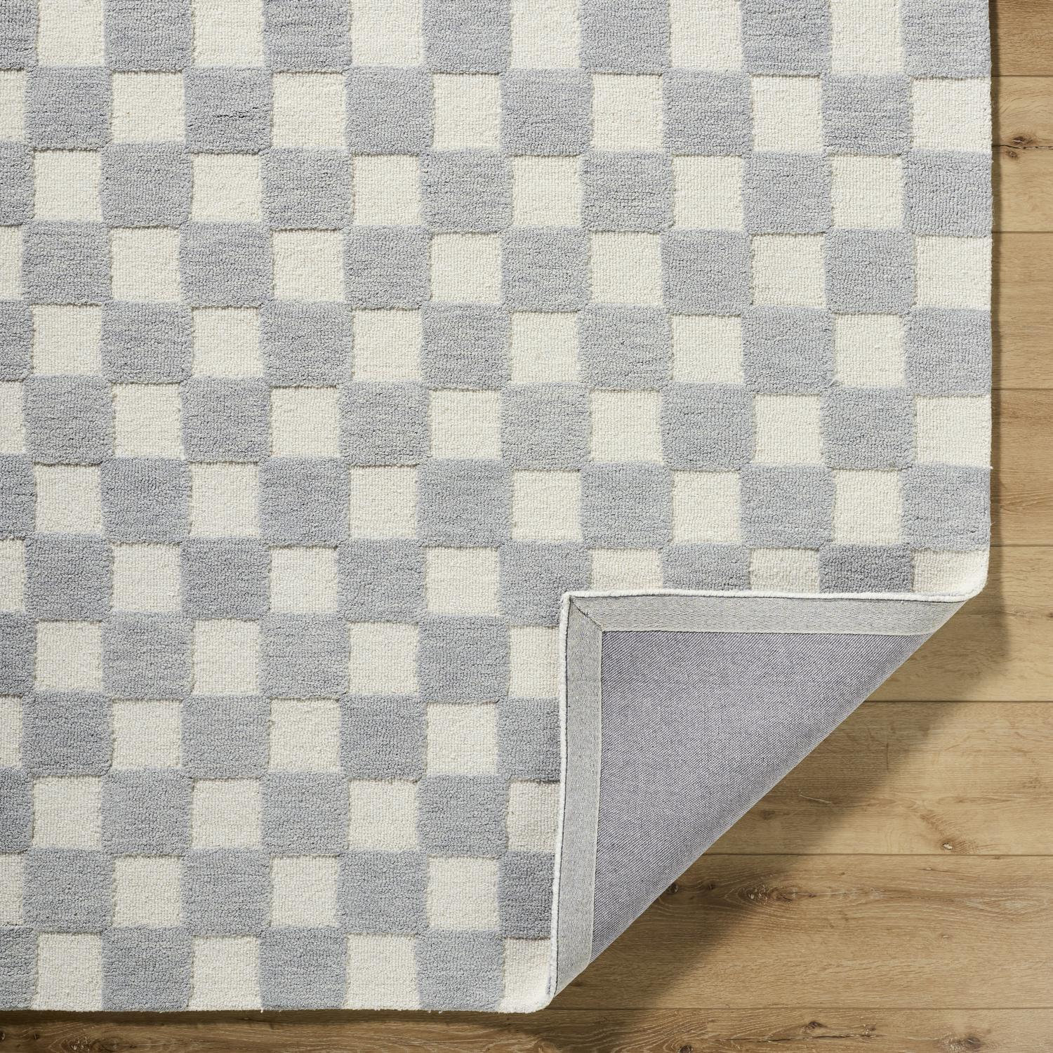 Wright Hand-Tufted Checkered Rug, Runner 2'6" x 8'