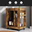 Armoire d'appoint Mid-Century moderne brune avec tablette de rangement