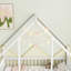 Lit simple en bois en forme de maison avec clôture, garde-corps-266991839-266991838