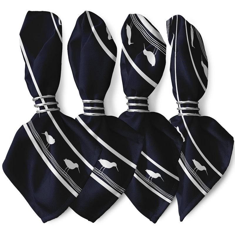Chauntay Polyester Nautical & Coastal Napkins, Navy
