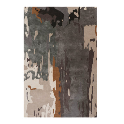 Splatter Camouflage Area Rug in Gray/Beige/Brown