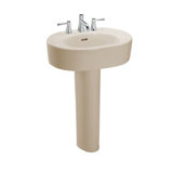 Nexus 28" Tall Vitreous China Oval Pedestal Bathroom Sink with Overflow
