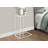 Maisonneuve Accent Table, C-shaped, End, Side, Snack, Living Room, Bedroom, Metal, Tempered Glass, White