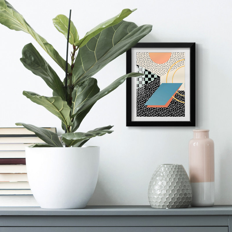Modern Memphis II - Impression encadrée, H 28,5 po x l 20,5 po, Noir