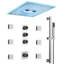 Robinet de douche thermostatique à DEL avec pomme de douche à haute pression 16 po avec musique Bluetooth-93811145