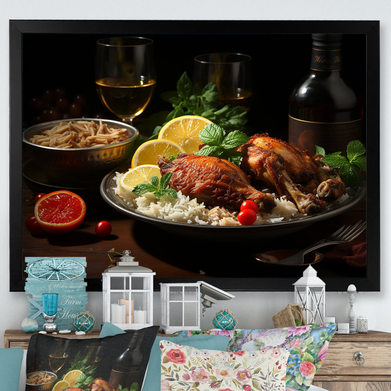 Aroma Cuban Food Impression II - impression, Cadre simple noir, H 12 po x l 20 po x P 1 po