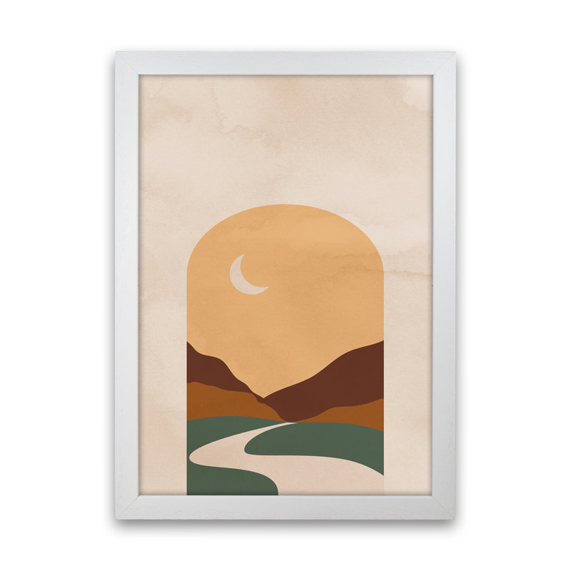 Road Moon - Print, White Framed, 34cm H x 25cm W x 3cm D
