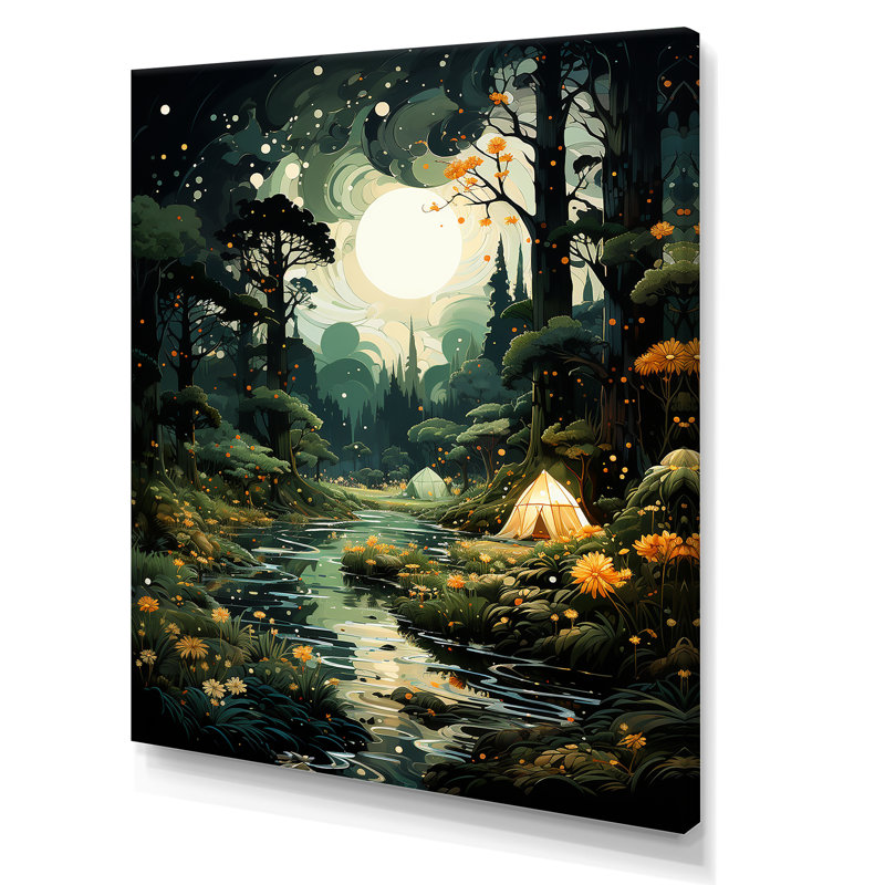 Backcountry Escape - camping, art mural, Toile tendue, H 20 po x l 12 po x P 1 po