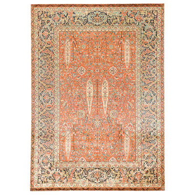 Hand Knotted Wool Area Rug in Red