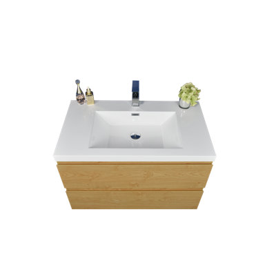Berroa 35.5'' Single Bathroom Vanity with Plastic Top