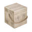 Table d'appoint d'extérieur carrée en grain de bois MGO avec corde tressée simulée - Table de bout intérieure rétro pour la maison et le patio