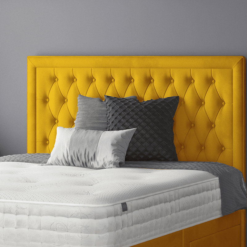 Scarborough Upholstered Headboard, Double (4'6), Turmeric