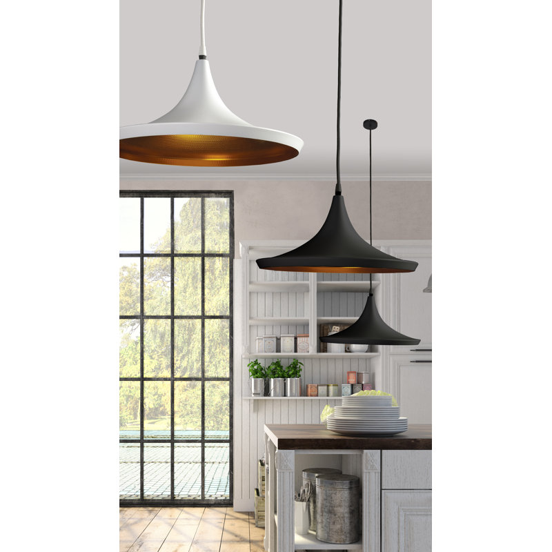 1 - Light Cone Pendant, White/Gold