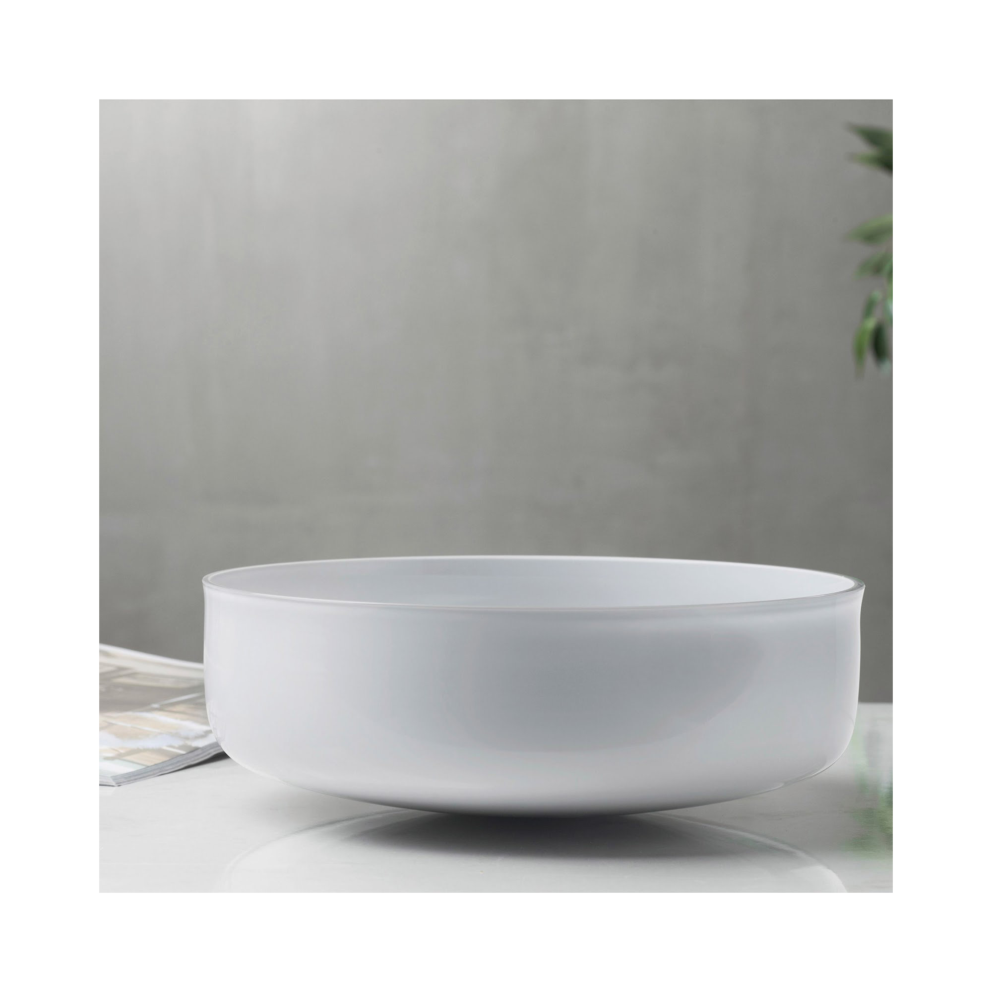 Midnight Lead Free Crystal Serving Bowl, Opal Gray, 3.54" H x 10.16" W x 10.16" D