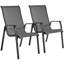 Chaises de salle à manger d'extérieur empilables avec dossier et accoudoirs Texteline-110278032