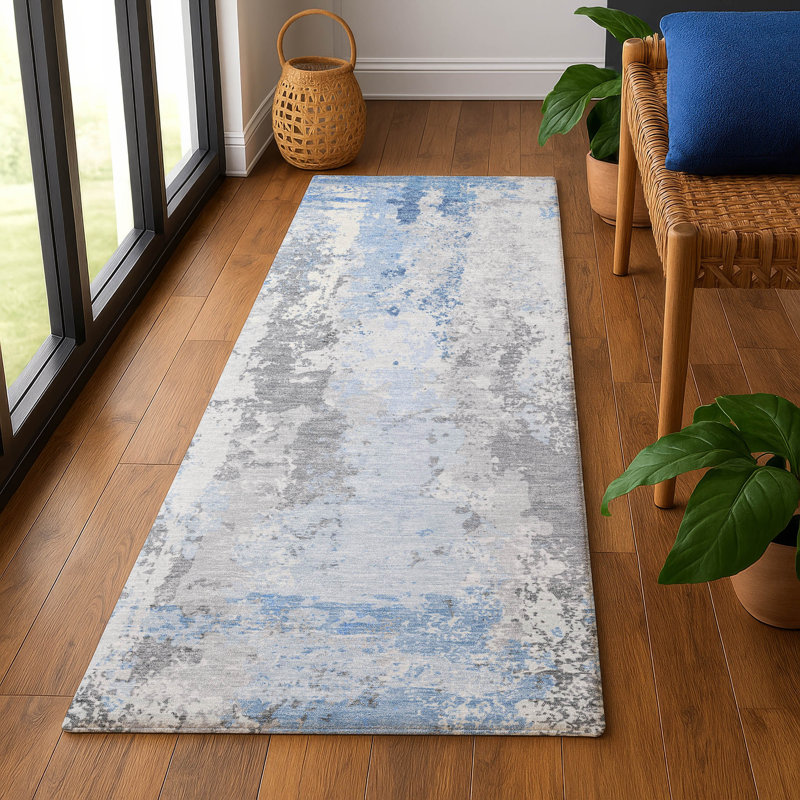 Tapis abstrait lavable à la machine de qualité supérieure Mayfield AMF1848, Tapis de couloir 2 pi 3 po x 7 pi 6 po