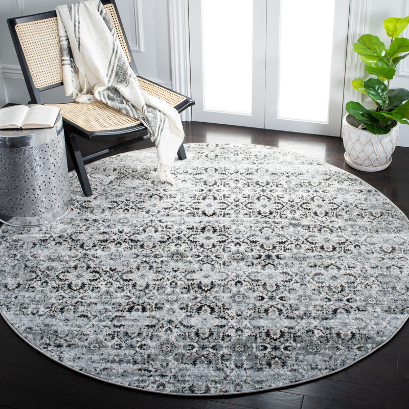 Kirandeep Performance Damask Rug, Round 6'7"
