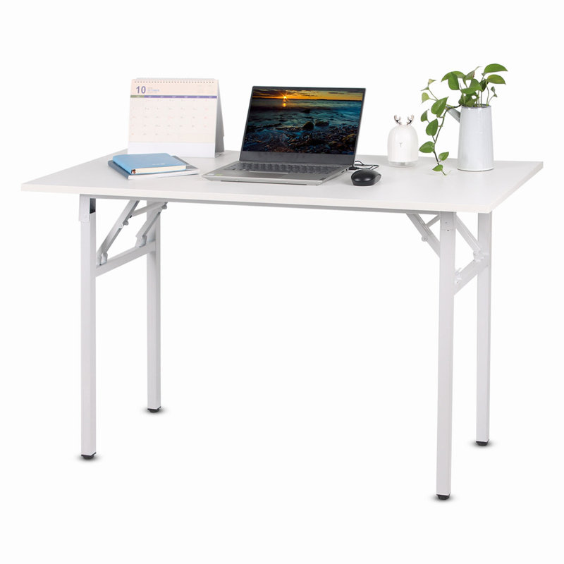 Portable Folding Desk, 75cm H x 120cm W x 60cm D, White, White