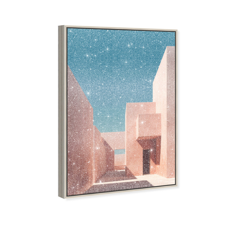 Structured Pink II Print by Oliver Gal, 46"H x 31"W, Silver Floater Frame
