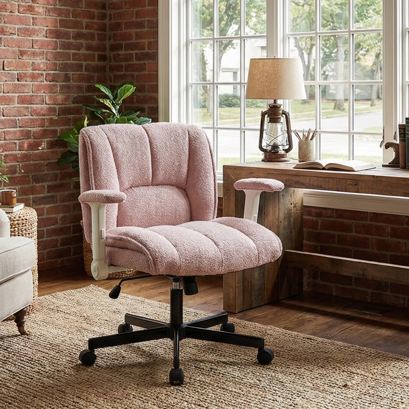 Adjustable Ergonomic Cross Legged Desk Chair with Adjustable Up&Down and Flip-Up Armrests & Lumbar Support, 300LBS Capacity