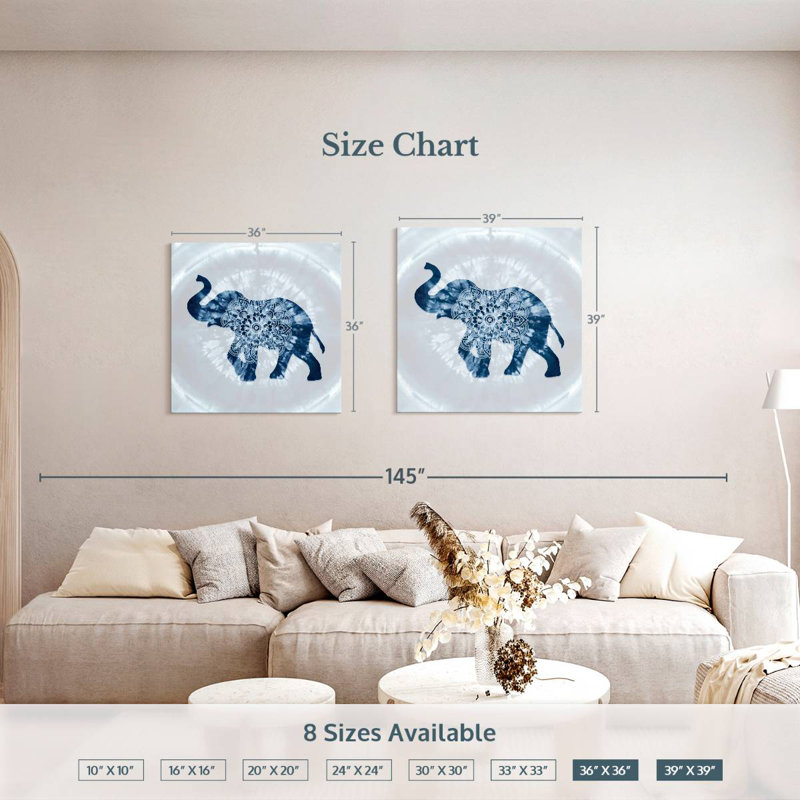 Kala Elephant Mandala, H 36 po x l 36 po