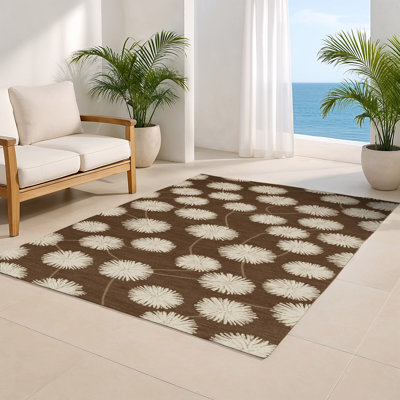 Tapis d'intérieur et d'extérieur brun Botanical