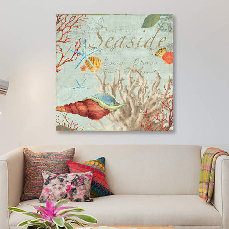 Mer, H 26 po x l 26 po x P 1,5 po, Pas de tapis, Toile tendue