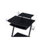 Bureau de jeu avec structure en métal et roulettes, noir