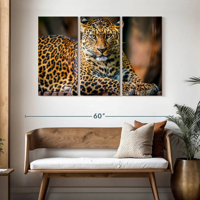 Jungle Wildlife Leopard, 32" H x 50" W