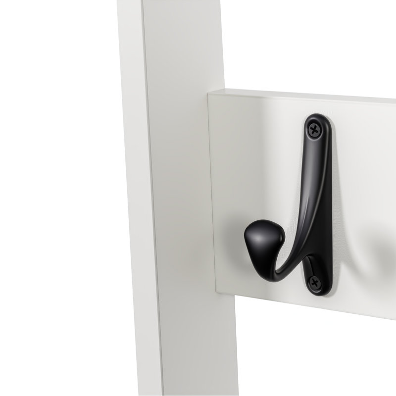 2-in-1 Coat Rack and Nightstand with Storage and Hooks