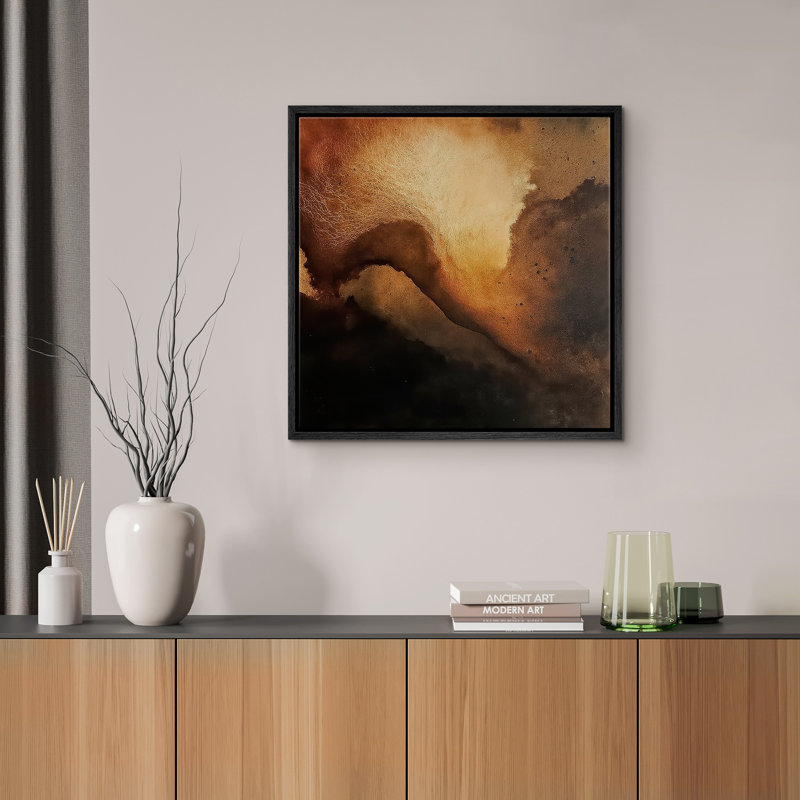 Reproduction d'art encadrée sur toile pour décor moderne neutre, Noir, H 16 po x l 16 po