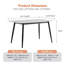 Table de salle à manger rectangulaire en pierre de 1,6 m avec base en métal solide, blanc et noir, plateau de table fritté, résistance à la chaleur, nettoyage facile, conception d'angle arrondi, grand plateau en céramique pour décoration intérieure-689864079