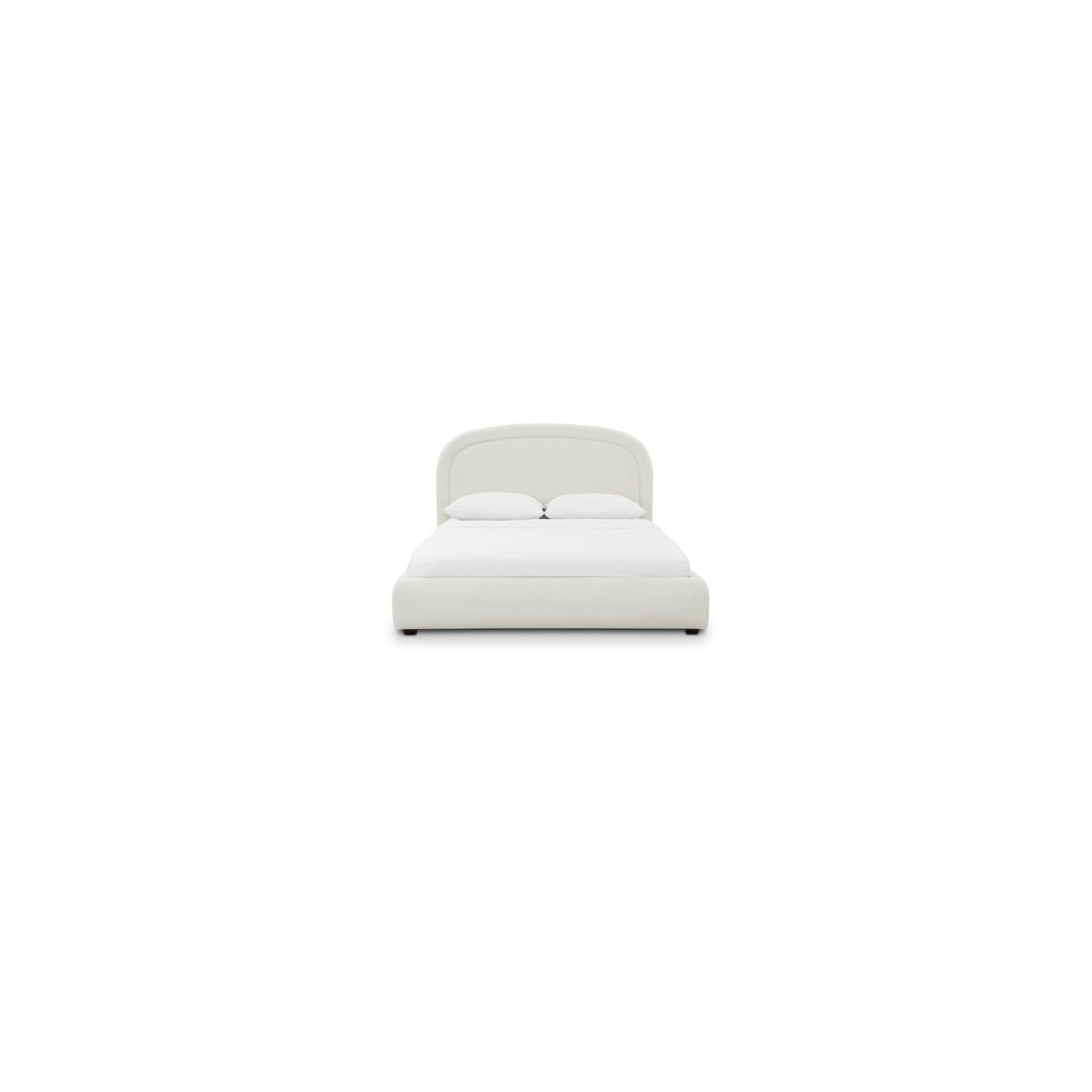 Plato Chenille Queen Bed in Polar White