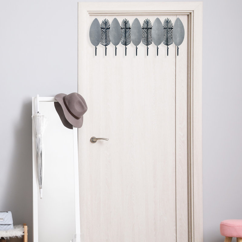 Crochet mural en métal peint à la main, 23,8 po x 8,7 po | Fabrication 100% métal, épaisseur: 0,03 pouce | Durable et élégant, parfait pour la décoration intérieure, le vestibule ou l'organisation de la cuisine