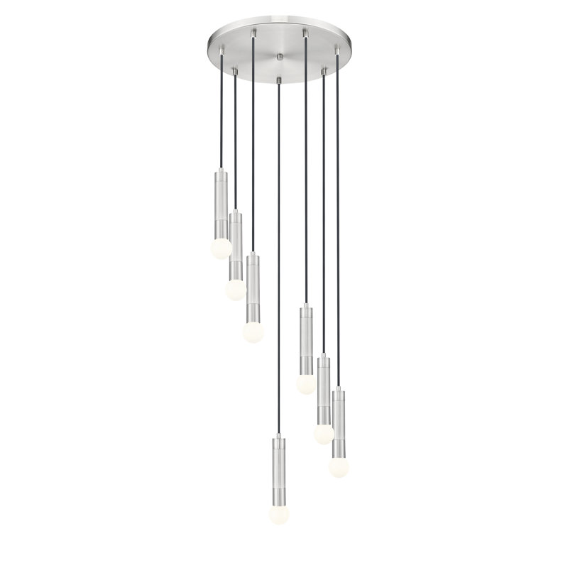 Lustre Lipman, Nickel brossé, 7 lumières