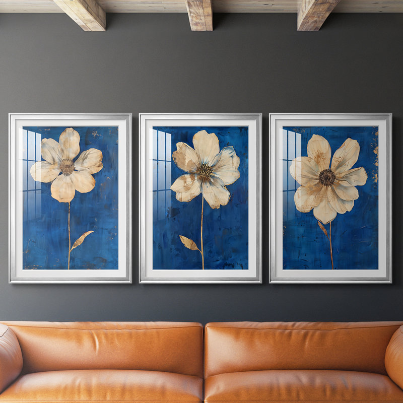 FLORAL Series Lxxvi - Impression sur mesure encadrée de qualité supérieure - 3 pièces