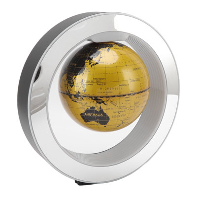 6in Magnetic Levitation Floating Globe ABS Gold Rotating Home Decoration with LED Light for Office 100‑240V US Plug