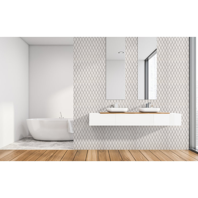 Carrelage 2,35 "x 3", Blanc