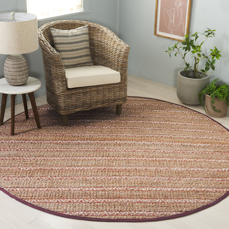 Tapis en jute et coton Iffath, Rond 7 pi