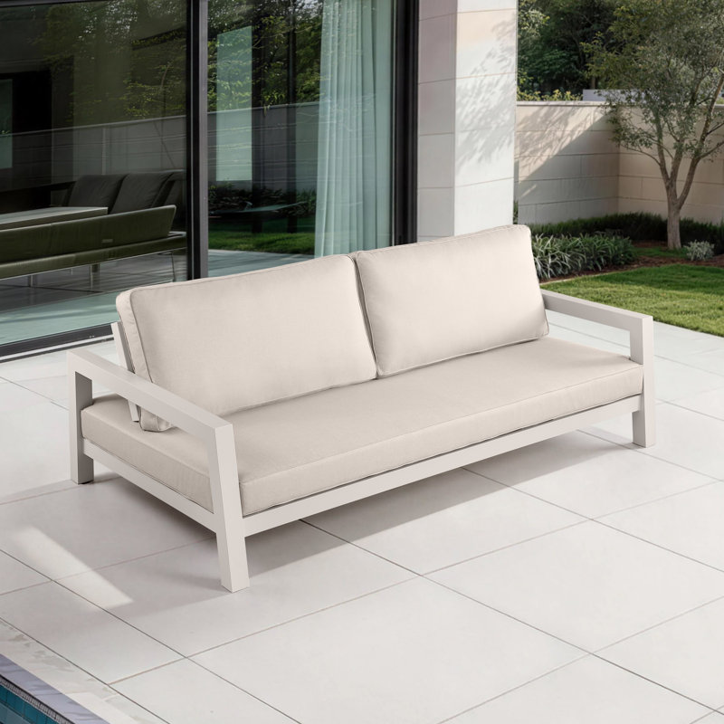 Canapé d'extérieur 89 po Burchfield, Cream Beige, Cream Beige