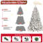 Arbre de Noël floqué avec lumières UL, pointes en PVC enneigées, structure à charnières et support en métal stable pour une installation facile-503168861
