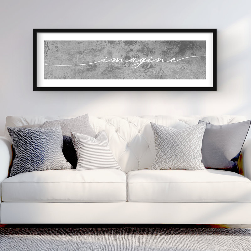 Imagine, reproduction de motif encadrée pour la décoration intérieure, H 48 po x l 16 po, Noir