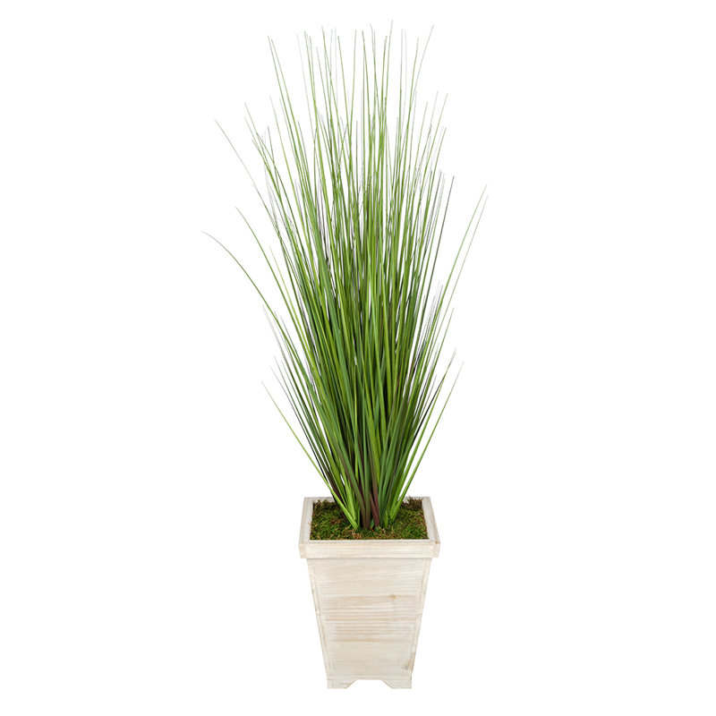 Herbe de feuillage de sol artificielle pour pot de fleurs vase, Blanc