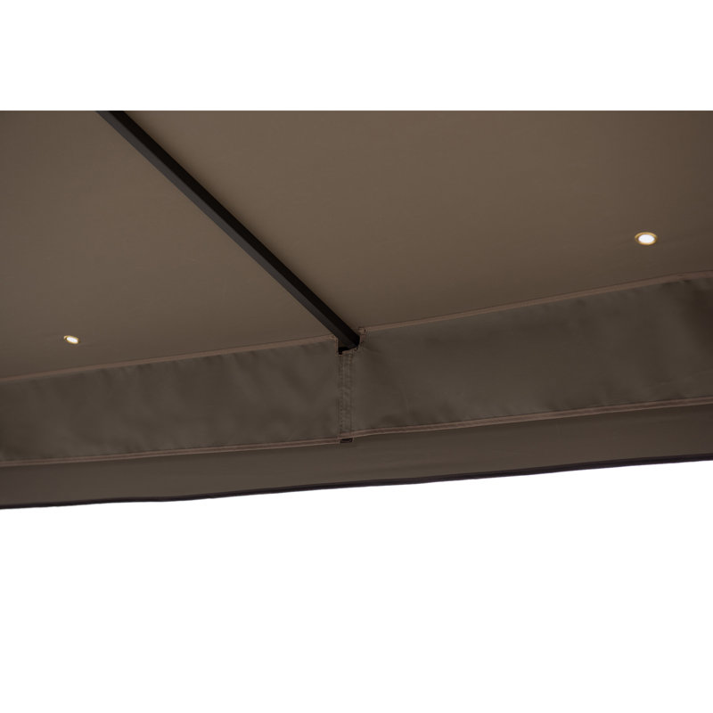 Parlay 10 ft. x 12 ft. Soft Top Gazebo with Khaki 2-Tier Canopy and Ceiling Hook