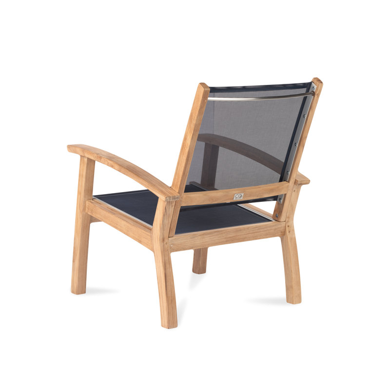Barbados Outdoor Teak Lounge Chair, Canvas Navy Sunbrella® Canvas