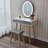 Angeligue Vanity Table Set with Adjustable Brightness Mirror and Cushioned Stool-1924019936