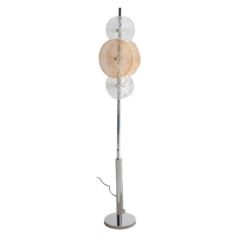 Lampe sur pied nordique moderne en verre 62,99 "H, lumière ambiante pour le salon et le hall d'exposition