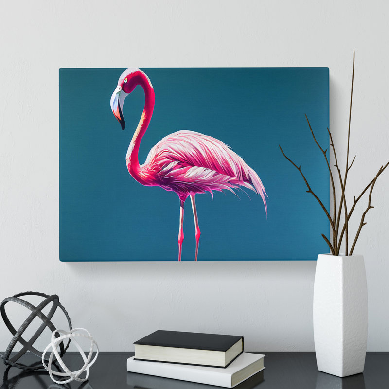 Appealing Flamingo - Wrapped Canvas
