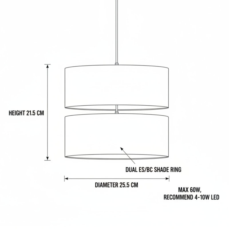 21.5cm H Cotton Drum Pendant Shade ( Screw On ), Sage